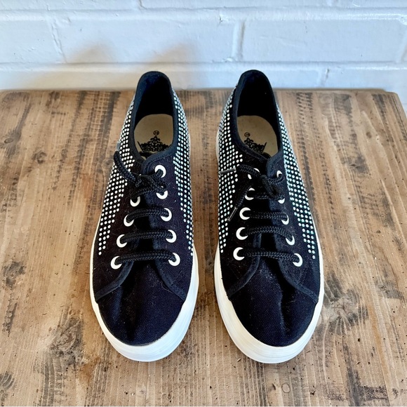 XTI Women’s Black Canvas Platform Sneakers w/ Rhinestones, EU37/US 6.5 LIKE NEW! - Picture 4 of 5